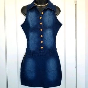 LIKE NEW Sleeveless Petite Denim Dress